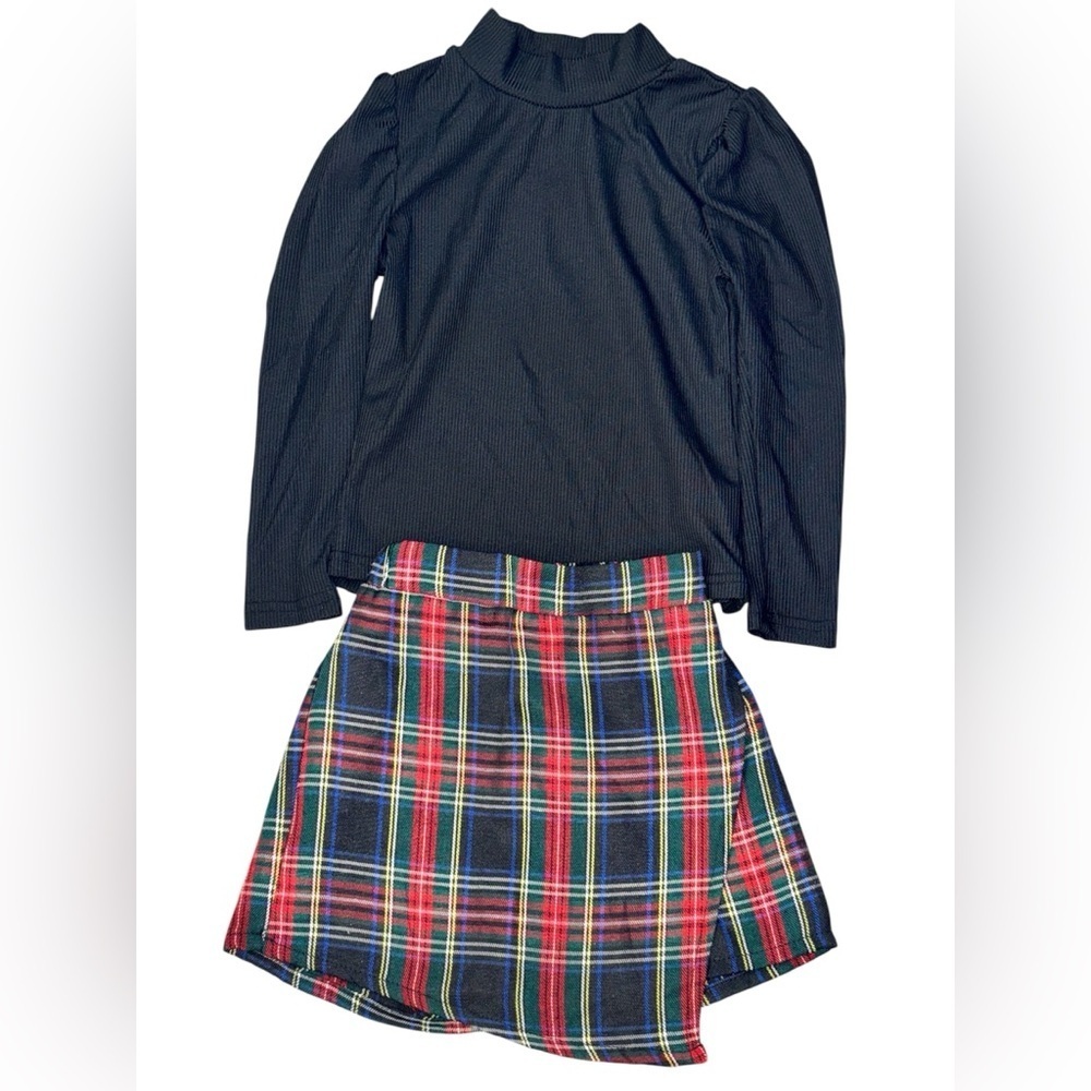 SHEIN Holiday Plaid Set